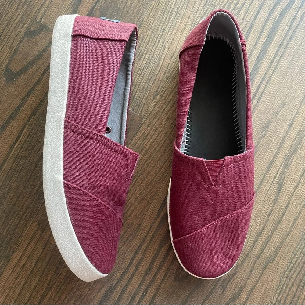 TOMS Black Cherry Coated Canvas Avalon 10010811
